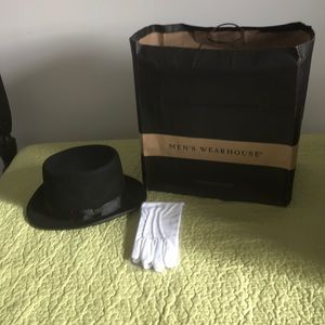 Men’s Wearhouse top hat and gloves